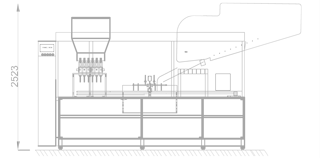 Mac 300 four head tube filler schematic drawing
